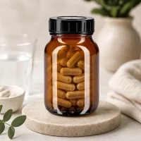 Premium Weithalsglas 250ml bernsteinfarben mit stabilem Verschluss für Nahrungsergänzung