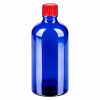 Kompakte 100ml Glasflasche blau für ätherische Öle Tinkturen und Medikamente