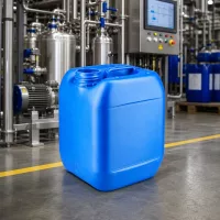 Stapelbarer Kunststoffkanister 5 Liter blau ohne Deckel für chemische Industrie