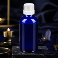 Robuste 50ml Tropfflasche aus dickem Kobaltglas mit langlebiger 0.7mm Tropfeinrichtung