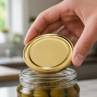 UNiTWIST TO82 gold BPA-NI Deckel 82mm Durchmesser auf Einweckglas mit Oliven