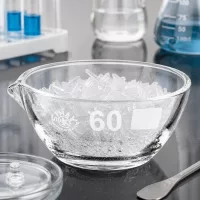 Kompakte 60mm Abdampfschale 45ml aus hochwertigem Borosilikat für Laboranwendungen