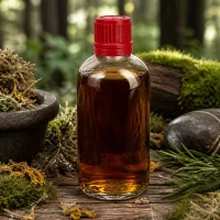 Klarglasflasche 100ml mit rotem OV-Verschluss ideal für Kräuterextrakte und Naturheilmittel