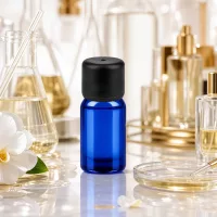 Robuste 5ml Glasflasche in strahlendem Blau mit dichtem Verschluss für lange Haltbarkeit