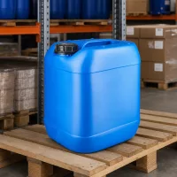 Lagerhaltung blauer 20 Liter Kanister mit Tragegriff und Schraubverschluss OV
