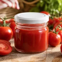 Handliches 33ml Rundglas weißer Deckel UNiTWIST zum Haltbarmachen selbstgemachter Tomatensauce