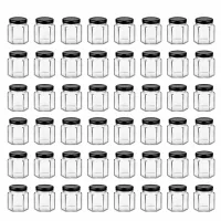 UNiTWIST Vorratsgläser 48er Set 47ml sechseckig schwarz befüllbar stapelbar