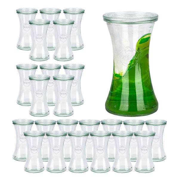 24er Set Weck Gläser 200ml Delikatessenglas mit 24 Glasdecke