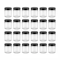24 transparente Rundgläser 135ml mit luftdichtem schwarzem Deckel von UNiTWIST