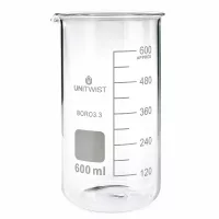 Messbecherglas 600ml hohe zylindrische Form Borosilikat Labor Glas mit Skalierung UNITWIST