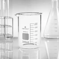 Becherglas 300ml Borosilikat UNiTWIST mit Beschriftungsfeld und Erlenmeyerkolben im Set