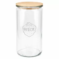 WECK Zylinderglas 1590ml mit Holzdeckel RR100 Einmachglas Vorratsglas transparent leer