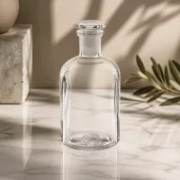 Dekorative Glasflasche 250ml transparent mit Stopfen für Badezimmer und Küche