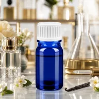 Elegante blaue 5ml Tropfflasche mit weißem Deckel perfekt für DIY Kosmetik und Parfümherstellung