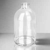 Zylindrische Pharmaglasflasche 100ml mit geradem Standring und konisch zulaufendem Hals