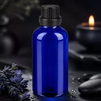 Medizinflasche 50ml aus kobaltblauem Glas mit kindersicherem Verschluss für Tinkturen