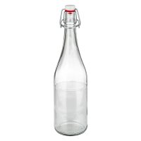 750ml Glasflasche mit Bügelverschluss PVC UNiTWIST transparent leer stehend Produktfoto