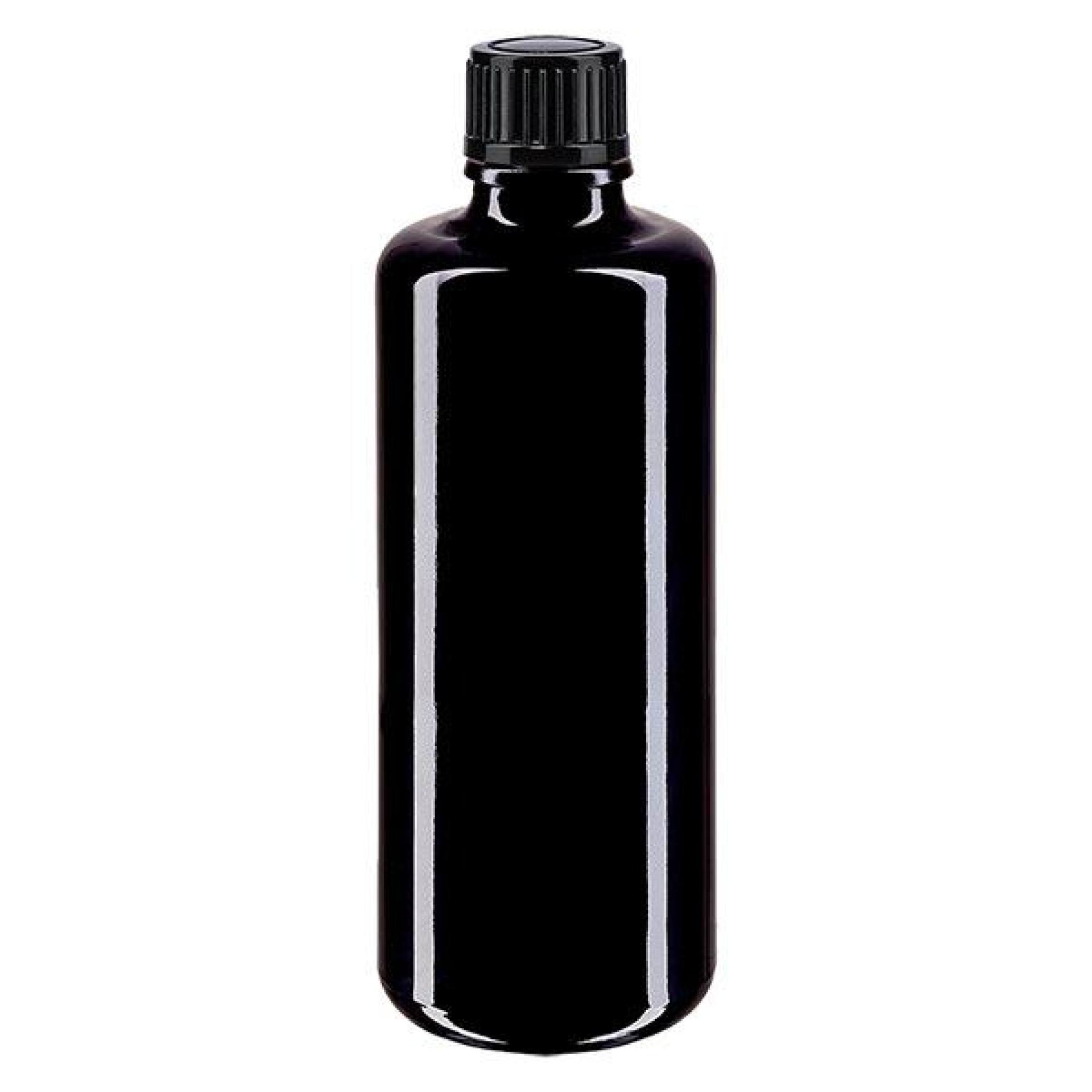 Apothekenflasche violett 50ml Schraubverschluss schwarz Standard