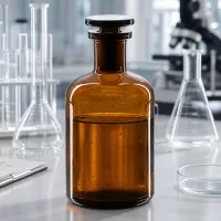 Reagenzflasche 100ml braun Enghals mit Glasstopfen zur sicheren Aufbewahrung im Labor