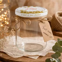 Le Parfait 212ml Honey Vorratsglas mit Geschenkverpackung Juteschnur und handgeschriebenem Anhänger dekoriert