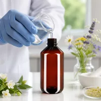Braune 500ml PET Flasche mit grünem OV Verschluss ideal für Pharma Kosmetik und Naturheilkunde