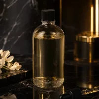 ClearLine Glasflasche 100ml mit 1mm Tropföffnung schwarzer Deckel für Kosmetik und Pharmazie