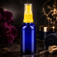 Premium 50ml Sprühbehälter aus getöntem Glas mit Standardverschluss für pharmazeutische Anwendungen