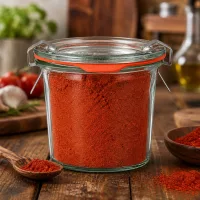 WECK Mini Sturzglas 140ml mit rotem Gewürzpulver als nachhaltige Vorratslösung