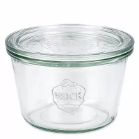 WECK Sturzglas 370ml mit Glasdeckel RR100 transparentes Einmachglas mit Relief-Logo für Konservierung