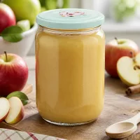Großes 555ml Rundglas mit dekorativem mintgrünem Herzdeckel ideal zum Einmachen von Apfelmus