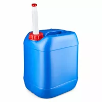 Stapelbarer 20 Liter Kanister blau mit Flex-Rohr ideal für Wasser Benzin und Chemikalien