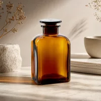 Lichtschutzflasche 500ml Weithals Braunglas mit Glasstopfen für Naturprodukte