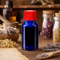 Professionelle Laborflasche 10ml in Kobaltblau mit auslaufsicherem Gewinde für Extrakte