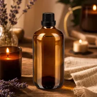 Kompakte 100ml Apothekerflasche aus braunem Borosilikatglas mit schwarzem Dosierverschluss