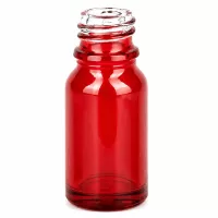 Hochwertige 10ml Apothekenflasche aus rotem Glas mit universellem UT18/10 Schraubverschluss