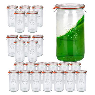 24er Set Weck Gläser 340ml Zylindergläser mit 24 Glasdeckeln