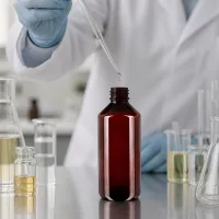Schutzverpackung aus braunem PET 1L mit weißem Originalitätsverschluss für UV-empfindliche Flüssigkeiten