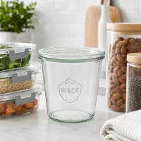 WECK Sturzglas 290ml RR80 in moderner Küche mit Aufbewahrungsgläsern für Nüsse und Lebensmittel