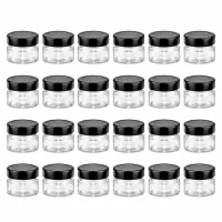 UNiTWIST 80ml Rundglas Set 24 Stück Schraubgläser klar mit schwarzem Deckel