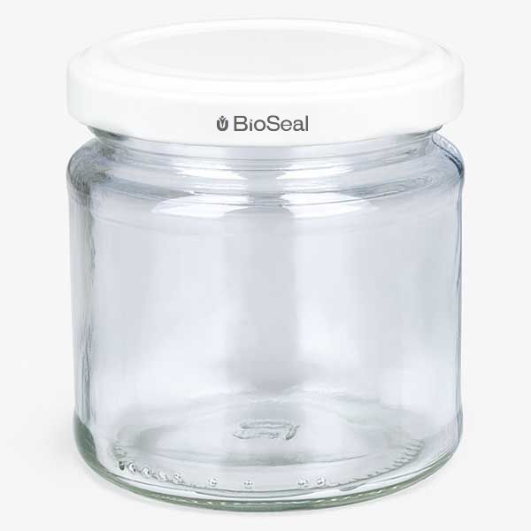 212ml Rundglas mit BioSeal Deckel weiß UNiTWIST
