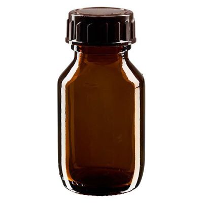 50ml Medizinflasche braun, mit Verschluss braun ApoGlas