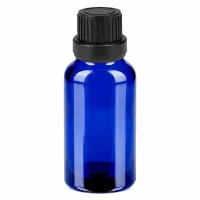 20ml pharmazeutische Glasflasche blau mit kindersicherem schwarzem Schraubverschluss