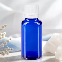Royalblaue 20ml Apothekerflasche aus Borosilikatglas mit weißem 11mm Verschluss für Laboranwendungen