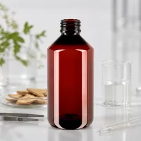 Robuste 750ml Kunststoffflasche braun mit engem Hals für Naturheilmittel und Tinkturen