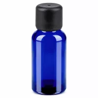 UV-schützende blaue Glasflasche 20ml mit schwarzem Tropfverschluss für lichtempfindliche Substanzen