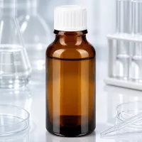 Hochwertige 20ml Braunglasflasche mit kindersicherem Weißverschluss ApoGlas