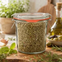 WECK Sturzglas 140ml luftdicht verschlossen mit getrockneten Mittelmeer-Gewürzen