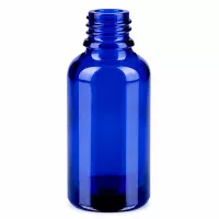 Handliche blaue 30ml Flasche mit grünem OV-System für präzise Dosierung