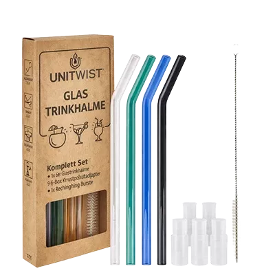 Glas Trinkhalm Sets