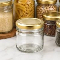 Wiederverwendbares Glasgefäß 33ml goldener Schraubverschluss Küchendeko UNiTWIST